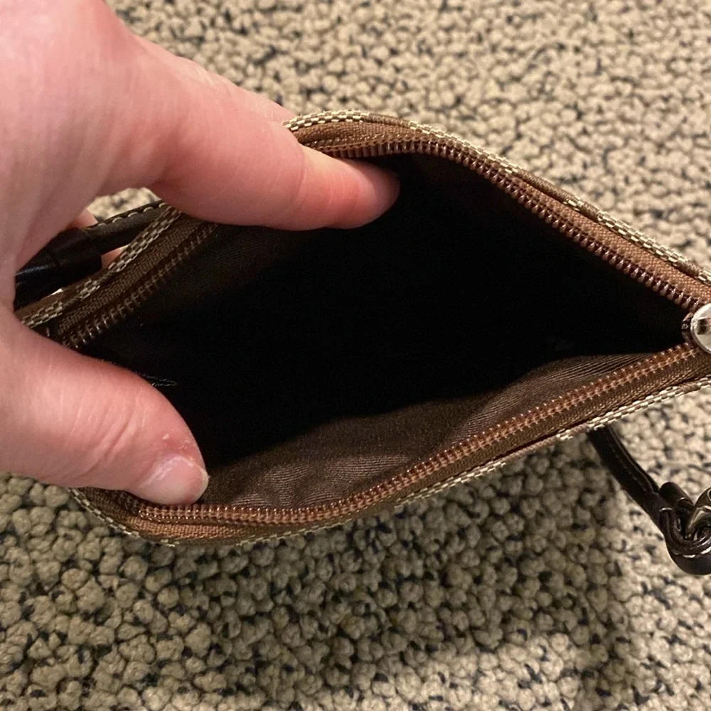 Coach Brown and Tan Wristlet in Like New Condition